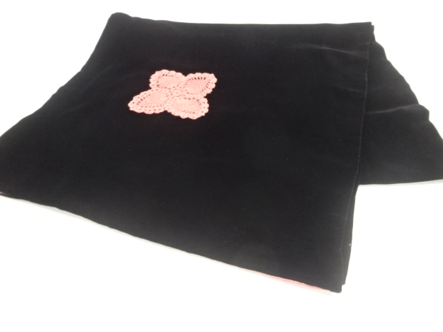 アンティーク　ビロード花模様ショール